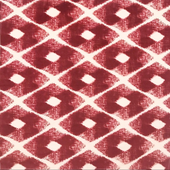 West Elm Red & Cream Ikat Cotton Napkins Set of 6 - Picture 2 of 7